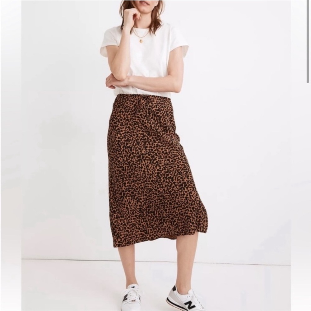 NWT Madewell Leopard Slip Skirt